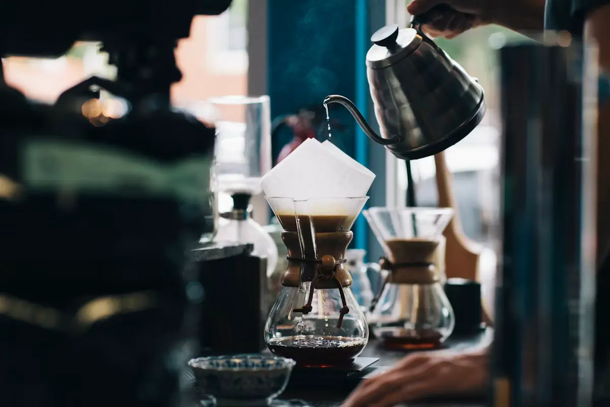 Pouring coffee